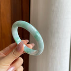 细糯冰飘花翡翠平安镯（55.7mm）（yc287976）