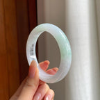 糯冰带色翡翠平安镯（56.7mm)（yc365767）