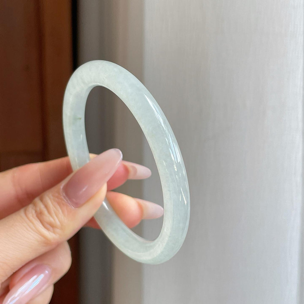 冰种淡晴底翡翠美人条手镯（53mm）（yc278676）