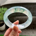 冰种飘花宽版轮胎手镯（58.2mm）（yc225044）