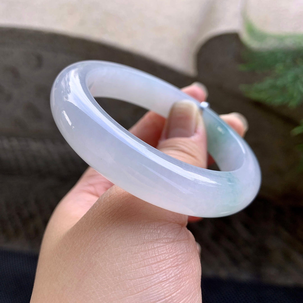 糯冰种飘花平安镯（54.7mm）（yc255594）