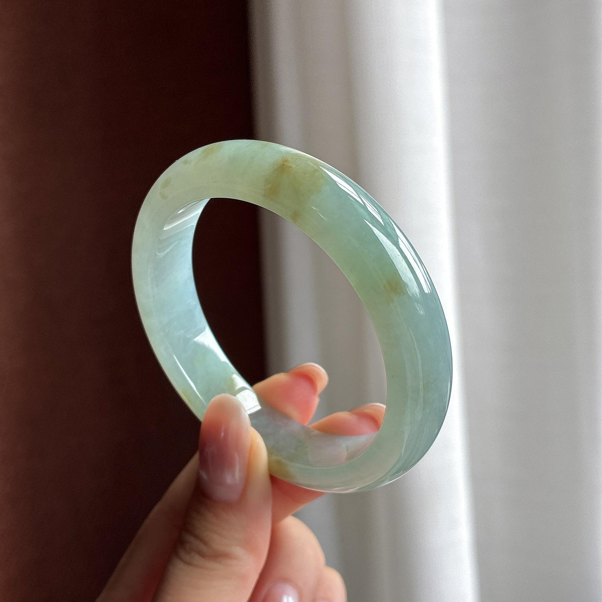 细糯冰特色正圈平安镯 53圈 天然缅甸A货翡翠（yc706987）
