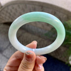 细糯种淡晴底圆条手镯（54mm）（yc276207）