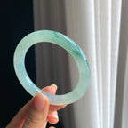 冰种飘花圆条翡翠手镯（56.6mm）（yc389491）