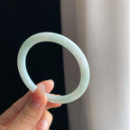 糯冰淡底色翡翠圆条手镯（55mm)（yc334656）