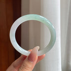 冰种飘花翡翠美人条手镯（56.8mm）（yc263537）