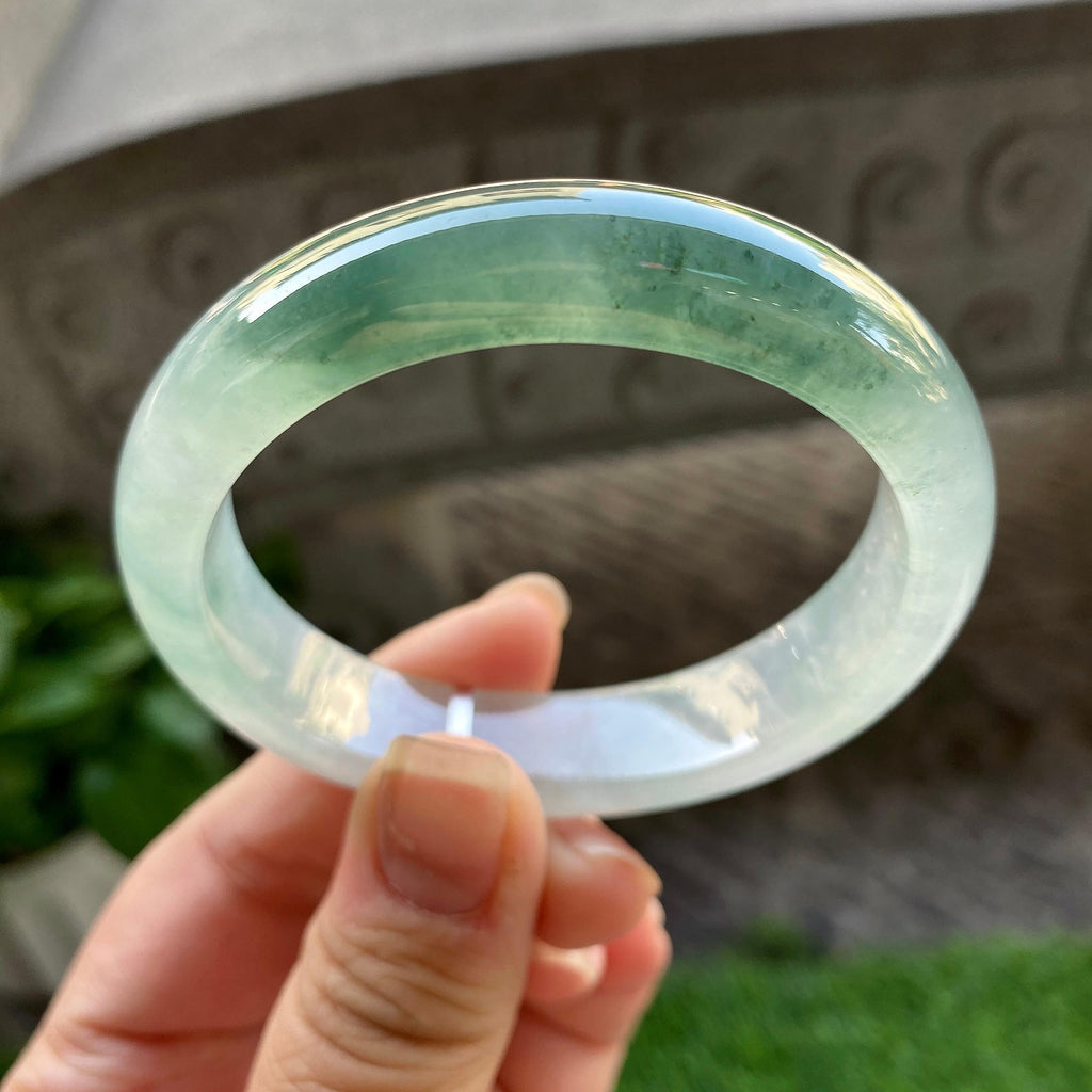 糯冰种半山水贵妃手镯（54.5mm)（yc304779）