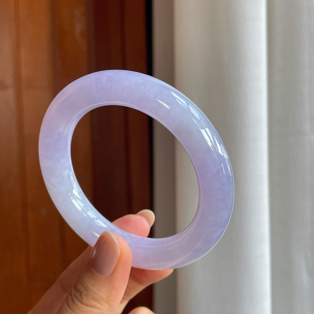 糯冰紫罗兰翡翠圆条手镯（56mm）（yc402779）