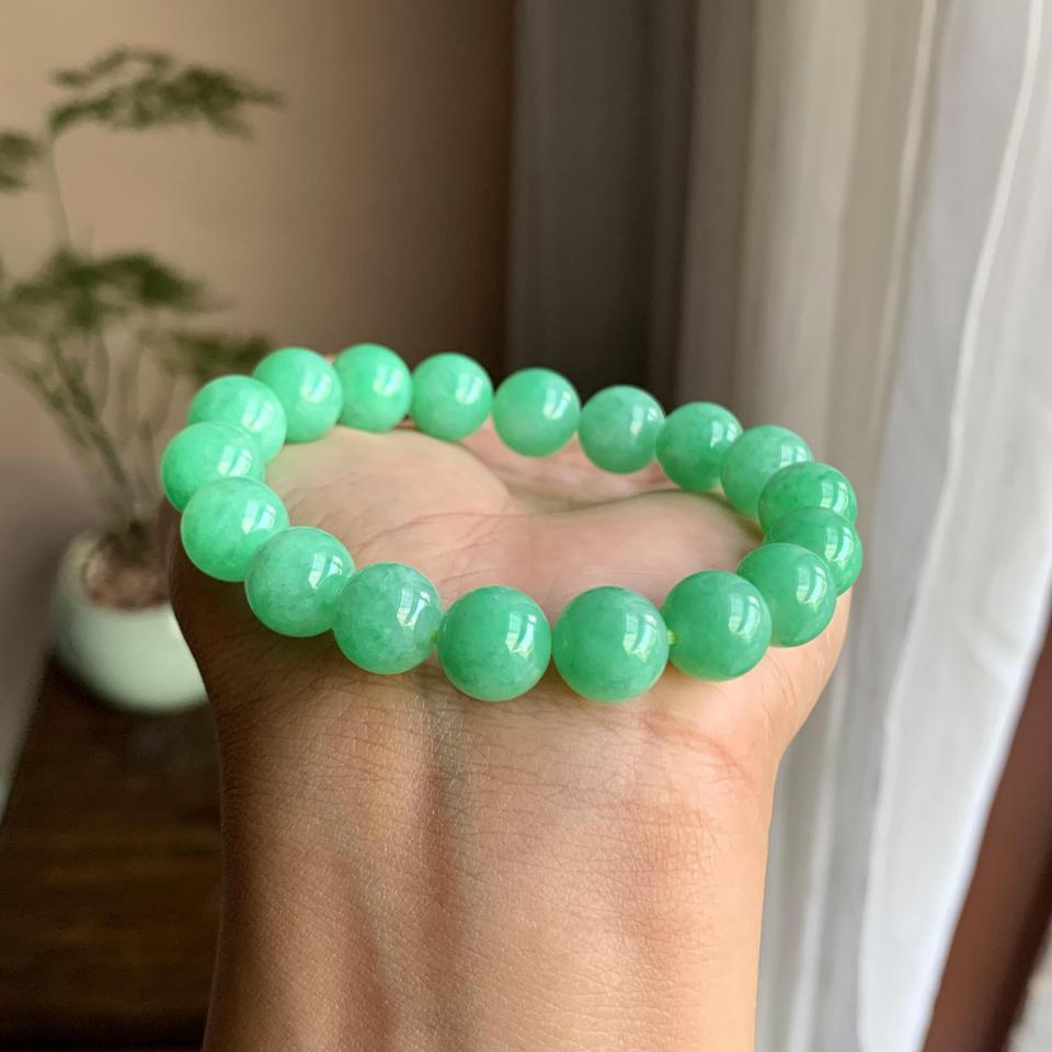 细糯种满绿手串（yc028540）