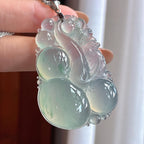 Khóa vàng 18k, băng chủng khởi quang phiêu hoa như ý, ngọc phỉ thúy tự nhiên Miến Điện loại A (yc451552)