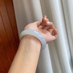 糯冰带色翡翠平安镯（58.8mm）（yc254961）