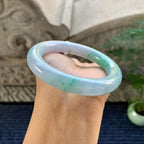 细糯种飘绿圆条手镯（58.6mm）（yc249460）