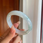 糯冰淡晴底飘花翡翠平安镯（56mm）（yc269667）