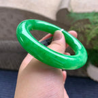 细糯种满绿圆条手镯（55.6mm）（yc233905）