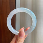 冰种淡底色翡翠圆条手镯（53mm)（yc329561）