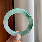 冰种飘花翡翠圆条手镯（55.8mm）（yc249168）