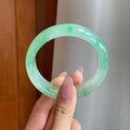 冰种飘绿花翡翠平安镯（59mm）（yc284564）