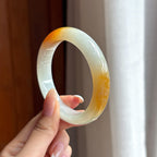 糯冰黄翡翡翠平安镯（57mm)（yc411300）