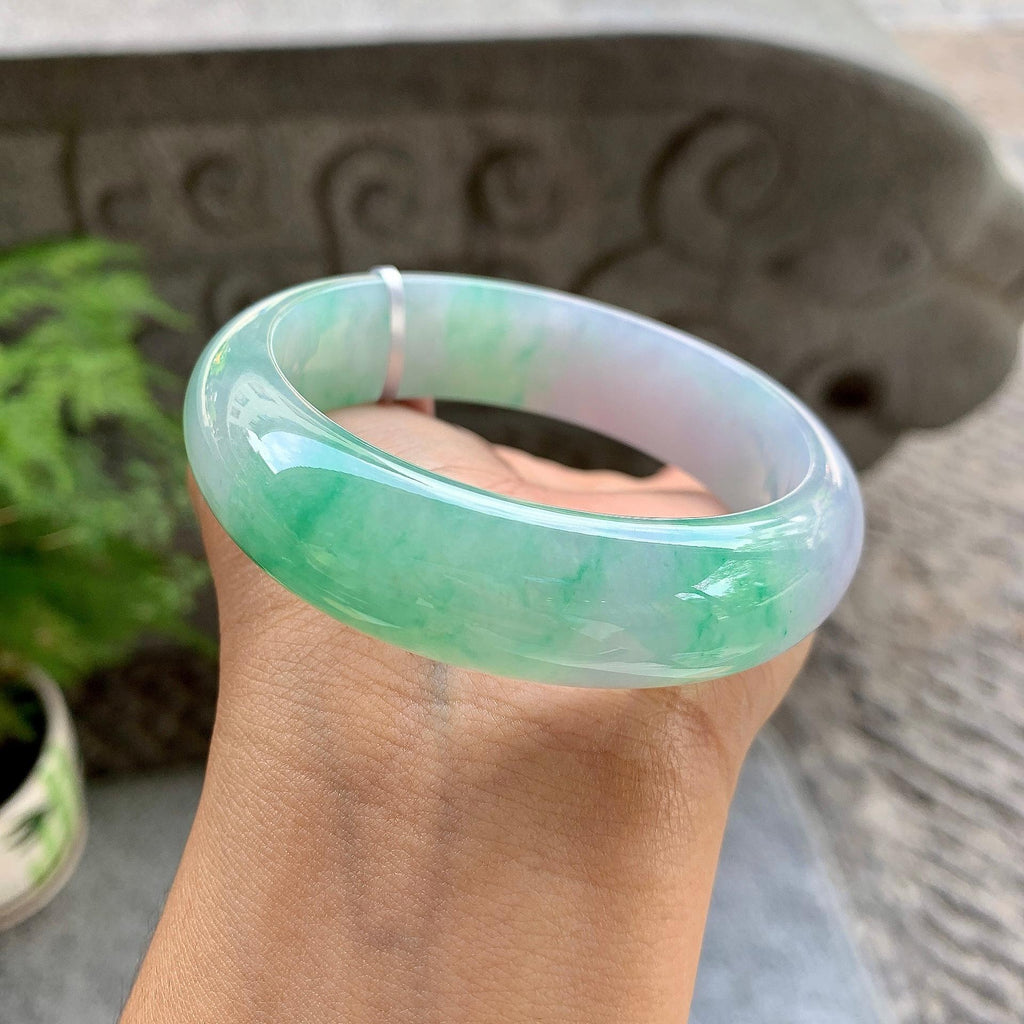 细糯种春彩宽版轮胎手镯（56.6mm）（yc195349）