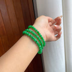 糯冰满绿翡翠珠串项链（yc266466）