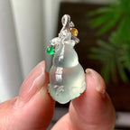 18K金钻镶糯冰种晴水葫芦吊坠天然缅甸A货翡翠（yc356830）