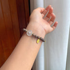 冰玻种雪花棉翡翠平安扣手串（yc248494）