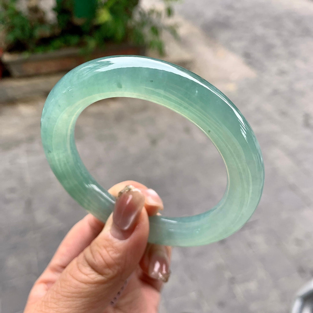 糯冰种晴水圆条手镯（56.4mm）（yc297183）