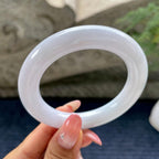 细糯种带底色圆条手镯54.4圈        天然缅甸A货翡翠（yc433533）