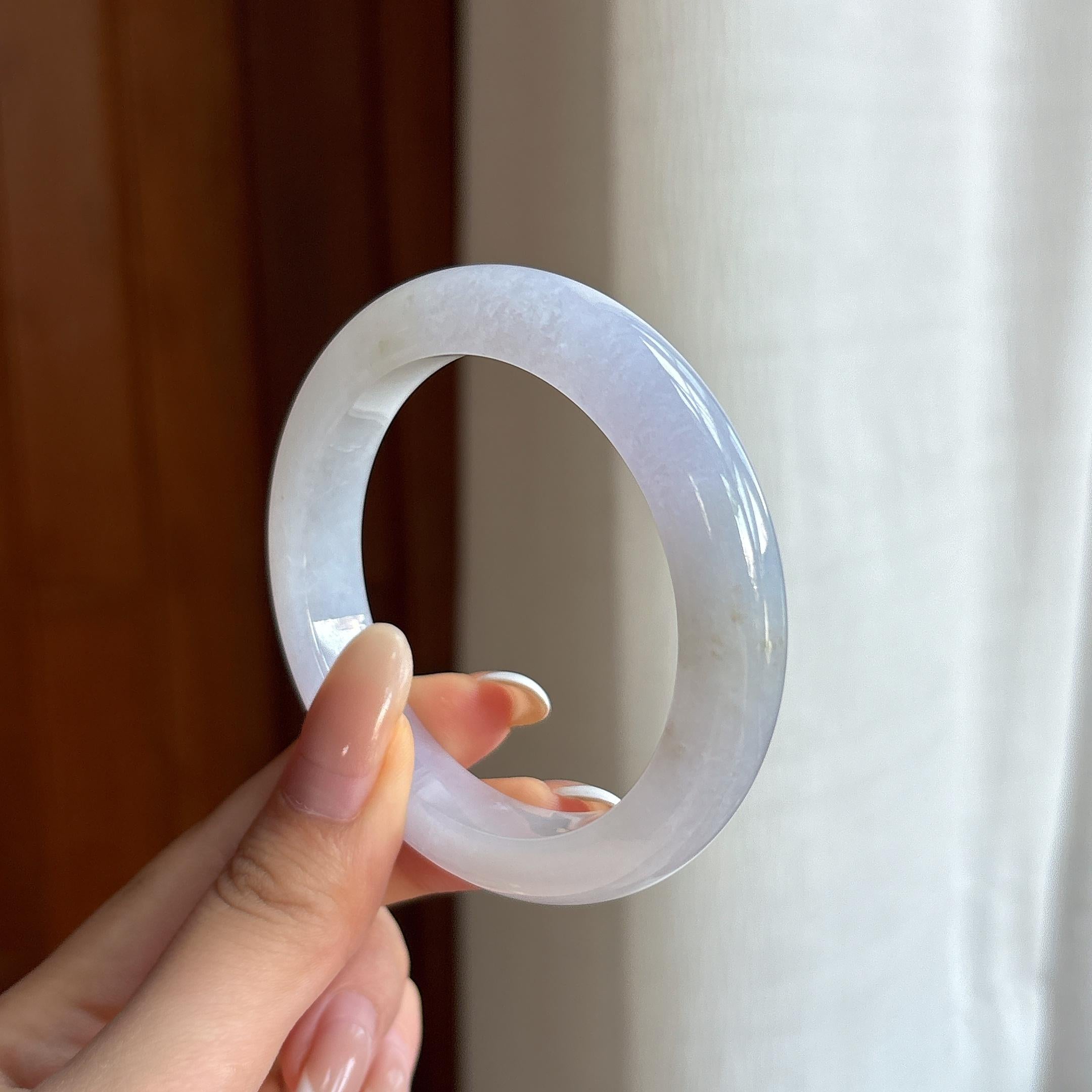 糯冰紫罗兰翡翠平安镯（53.4mm)（yc424220）
