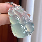 Khóa vàng 18k, băng chủng khởi quang phiêu hoa như ý, ngọc phỉ thúy tự nhiên Miến Điện loại A (yc451552)