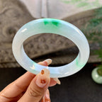 细糯种飘绿平安镯（55.8mm）（yc264527）