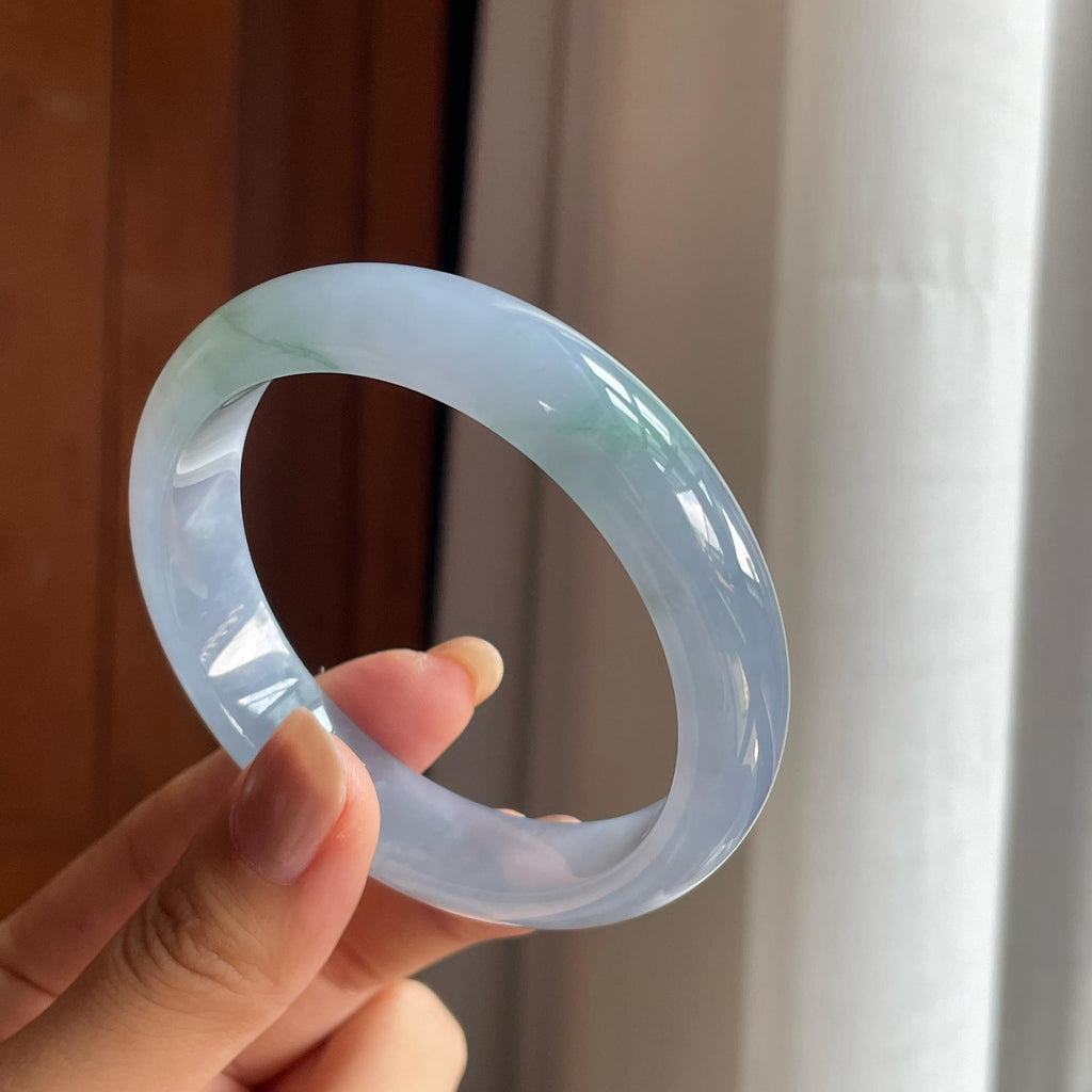 冰种紫罗兰翡翠平安镯(57.8mm)（yc422940）