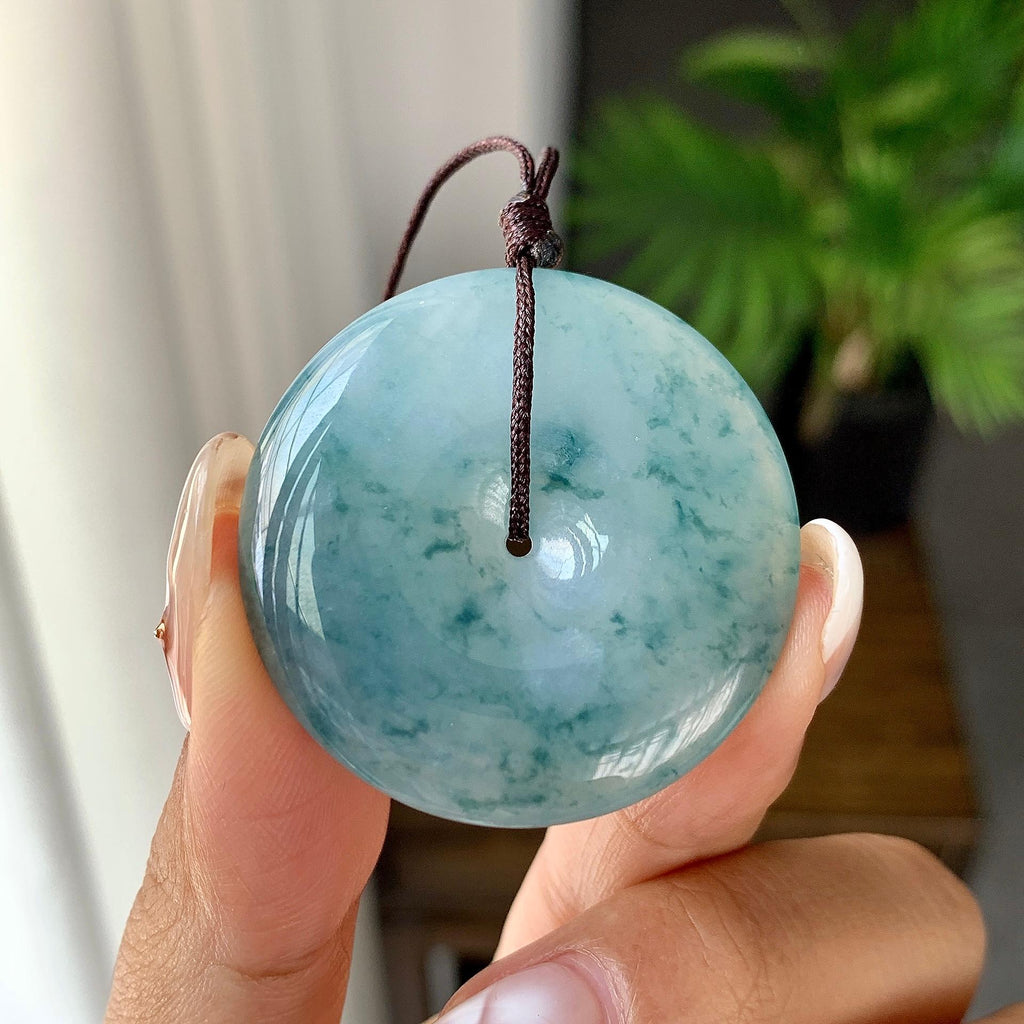 细糯种飘花平安扣吊坠（yc248131）