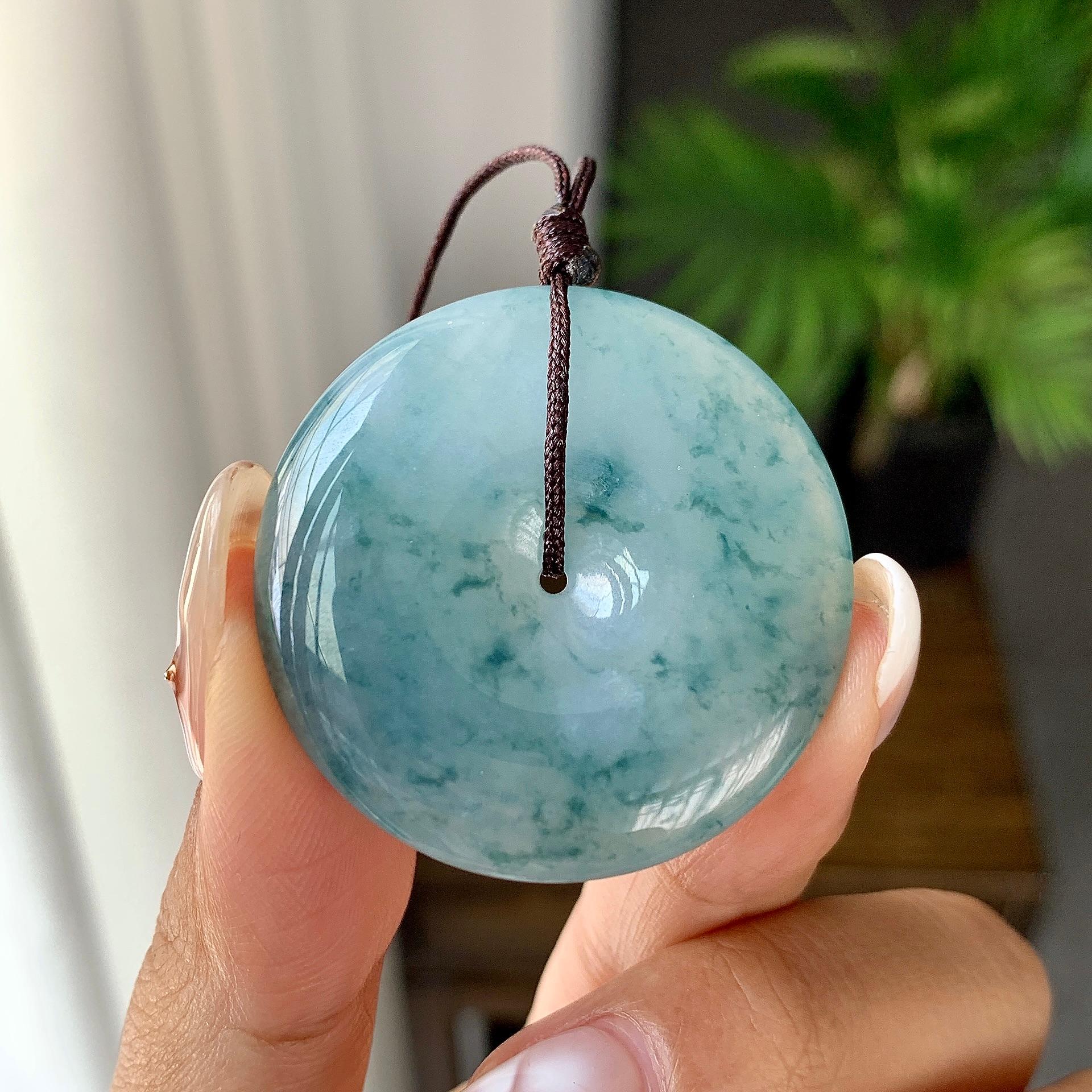 细糯种飘花平安扣吊坠（yc248131）