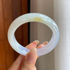 糯冰黄翡翡翠平安镯（53mm)（yc419709）