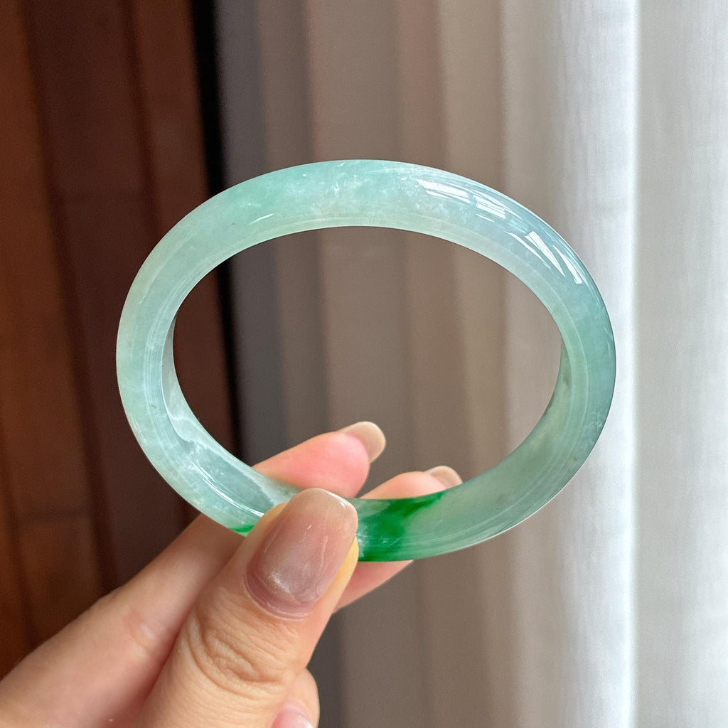 冰种带色翡翠贵妃镯 55圈天然缅甸A货翡翠（yc440303）