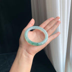 冰种飘花圆条翡翠手镯（56.6mm）（yc389491）