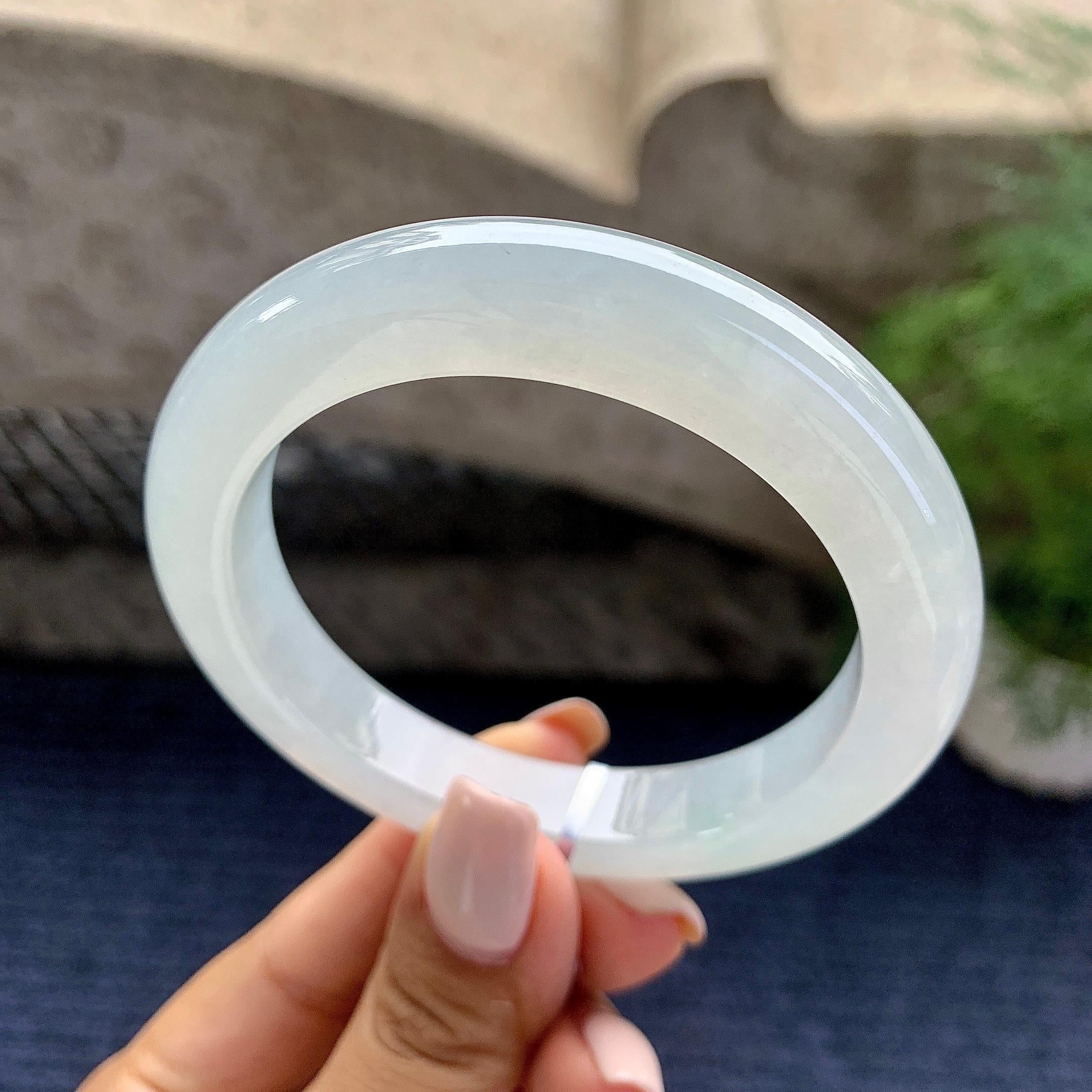 糯冰种飘花平安镯（56.6mm）（yc229259）
