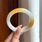 糯冰黄翡翡翠平安镯（57mm)（yc411300）