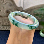 糯冰种飘花圆条手镯（51.5mm）（yc249455）