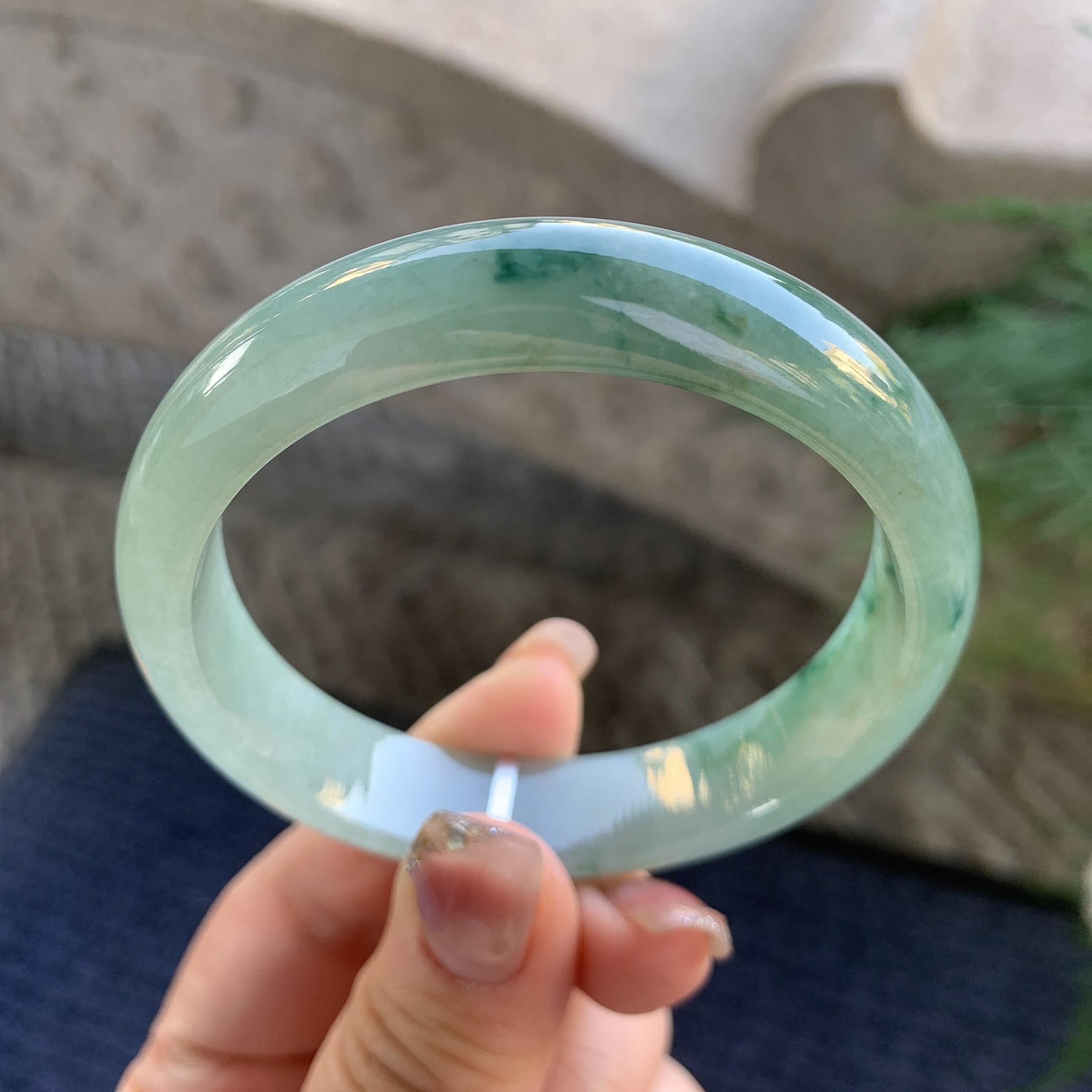 细糯种飘花平安镯（57mm）（yc294659）