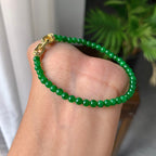 糯冰种满绿小米珠手链（yc202328）