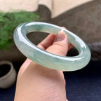 糯冰种飘花圆条手镯（58.6mm）（yc198214）