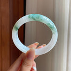 糯冰飘花翡翠平安镯（58.7mm)（yc397491）