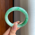 糯冰带色翡翠平安镯（54mm)（yc412199）