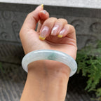 细糯种飘花正圈平安镯57.8圈      天然缅甸A货翡翠（yc387360）