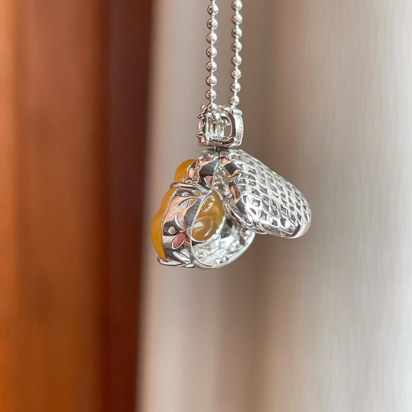 18k金镶冰种黄翡翡翠佛公（yc350471）