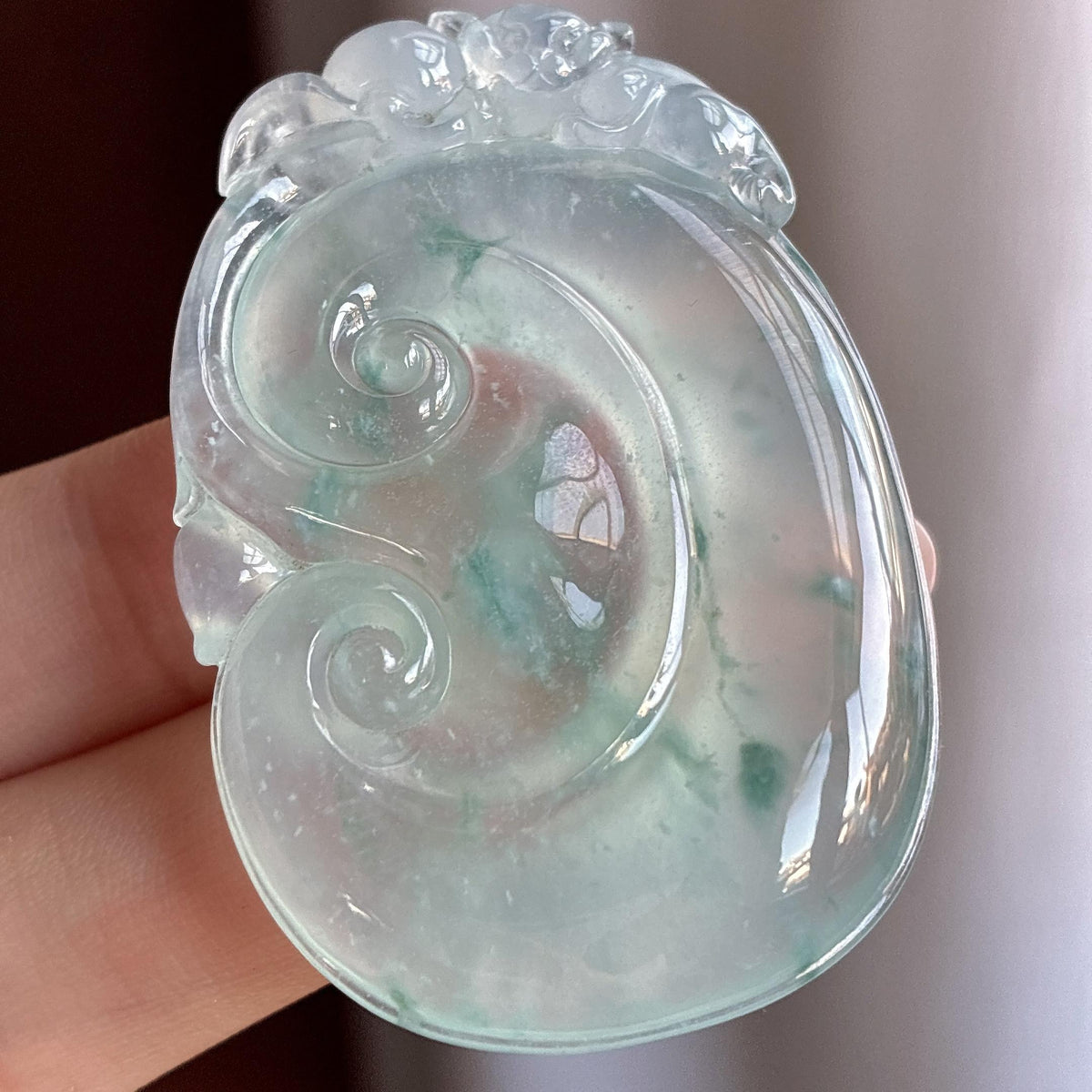 冰种飘花如意挂件（yc746358）