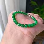 糯冰种满绿小米珠手链（yc221409）