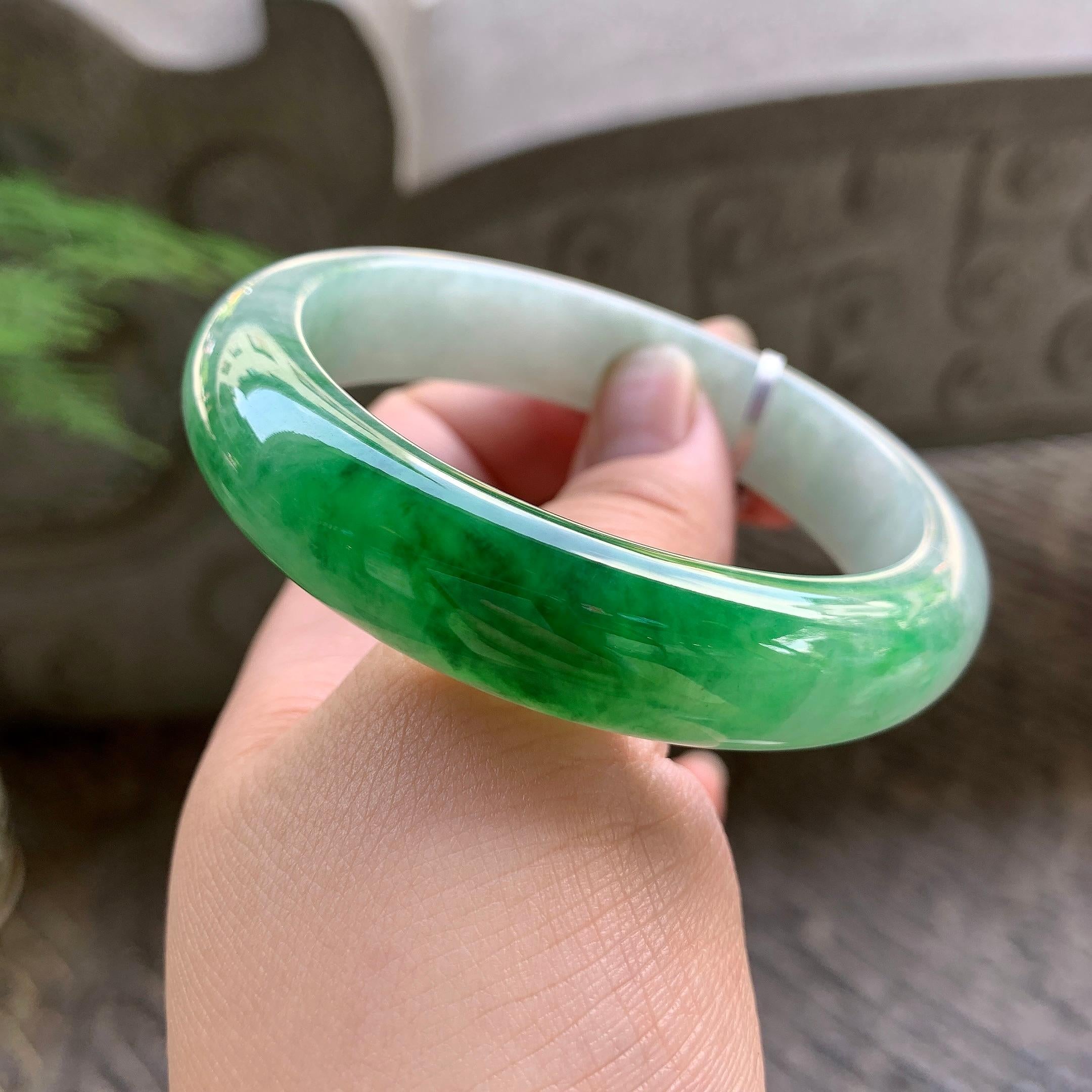 细糯种飘花平安镯（58.2mm）（yc195365）